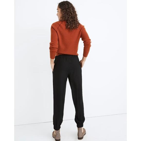 Madewell Drapey Seamed Drawstring Track Trousers Black Size S Minimalist Preppy - Picture 5 of 15